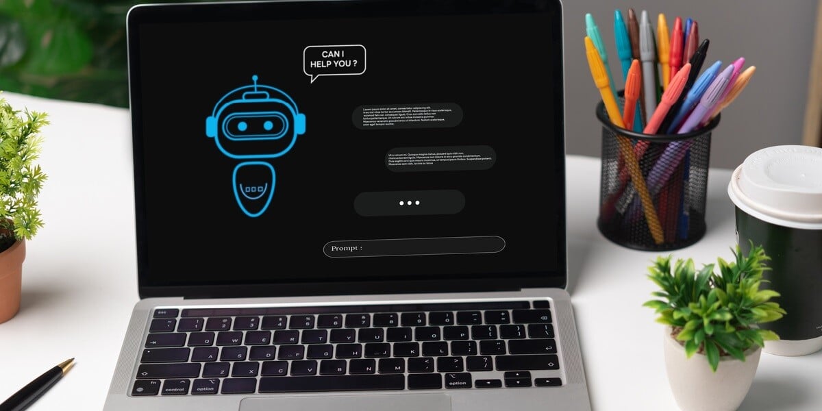 An AI chatbot on a laptop